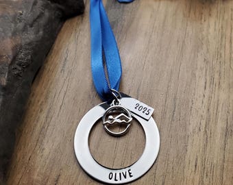 Personalized Swimmer Christmas Ornament, Christmas Team Gift, Swimmer Coach Gift