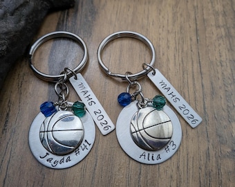 Basketball Senior Night Gifts, Basketball Keychain, Girls Basketball Senior Gift, Basketball Gifts, Hand Stamped Personalized