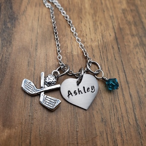 Golf Necklace, Golf Gift for Girls, Golf Lover Gifts, Personalized Golf Jewelry