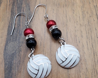 Personalized Volleyball Earrings, Team Colors, Team Mom Gifts