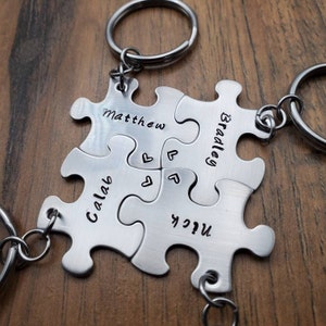 Porte-clés avec pièce de puzzle Meilleur ami, Porte-clés de famille, Porte-clés de fête de mariage, Cadeau d&#39;amis, Cadeaux de famille, Lot de 4