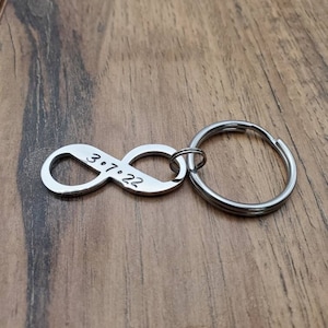 Infinity Keychain, Infinity Anniversary Gift, Personalized Infinity Charm