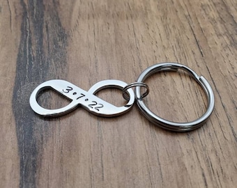 Infinity Keychain, Infinity Anniversary Gift, Personalized Infinity Charm