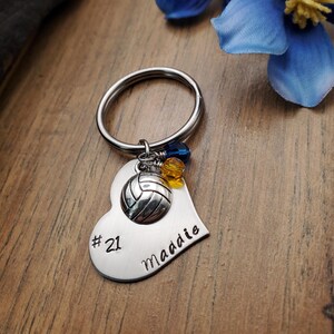 Personalized Volleyball Keychain, Girls Volleyball Team Gift, Volleyball Bag Tag