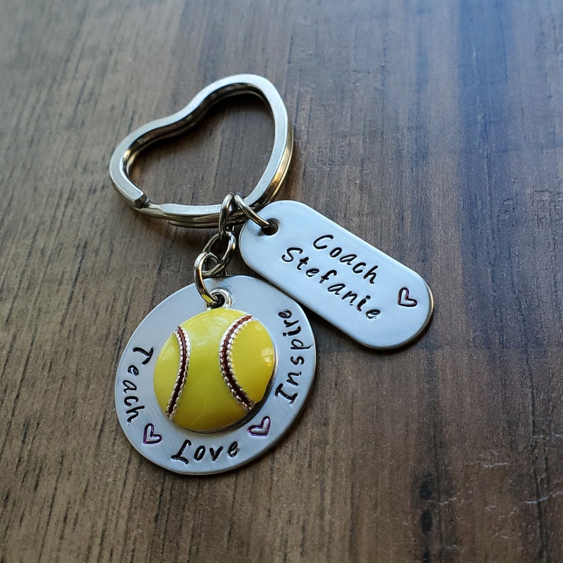 Softball Coach Gifts Softball Coach Keychain Coach Gift Etsy