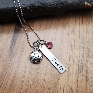 Soccer Necklace, Soccer Jewelry, Soccer Player Gift for Girls, Personalized Team Gifts