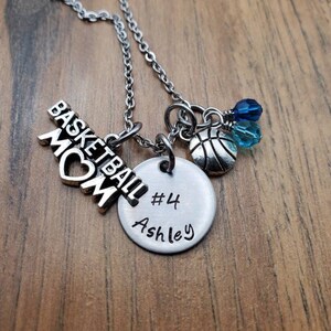Basketball Mom Necklace, Personalized Team Mom Gift, Basketball jewelry