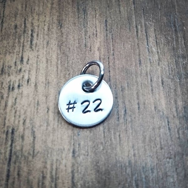 Hand Stamped Personalized Number Disc -