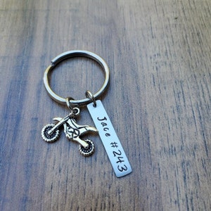 Motocross Gifts, Dirt Bike Keychain, Motocross Keychain image 2