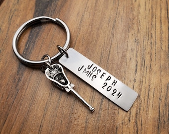 Lacrosse Senior Gifts, Lacrosse Keychain, Personalized Team Gifts For Boys