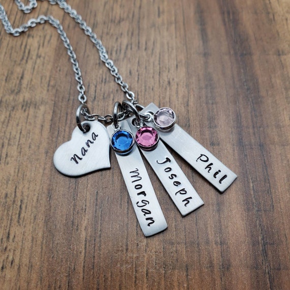 Buy Personalized Nana Birthstone Necklace, Open Heart Necklace,  Grandchildren, Nana Heart Necklace, Nana Gift, Mother's Day, Grandma, Nonna  Gift Online in India - Etsy