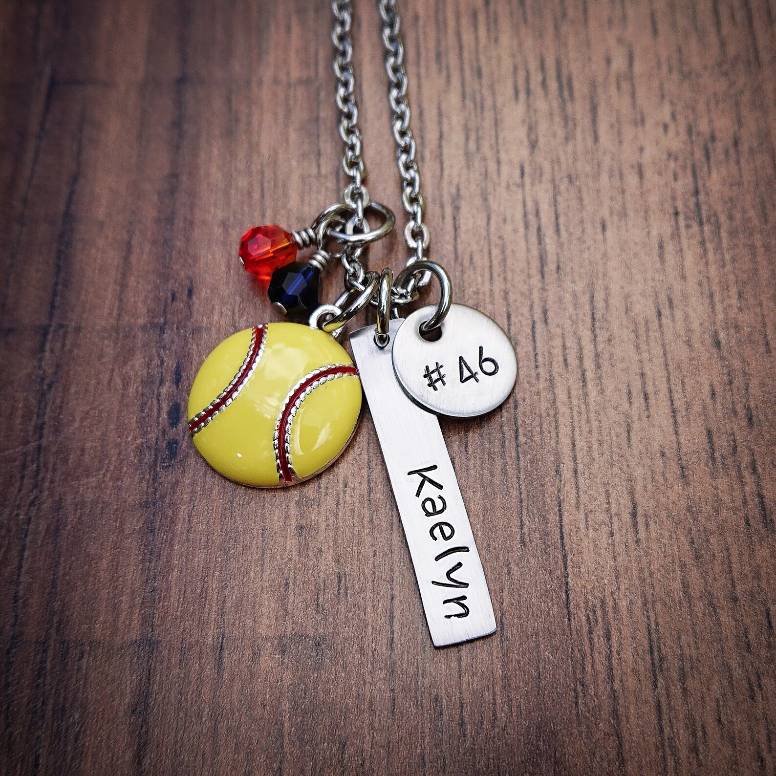 Softball Gifts Softball Necklace Softball Team Gift Hand Etsy