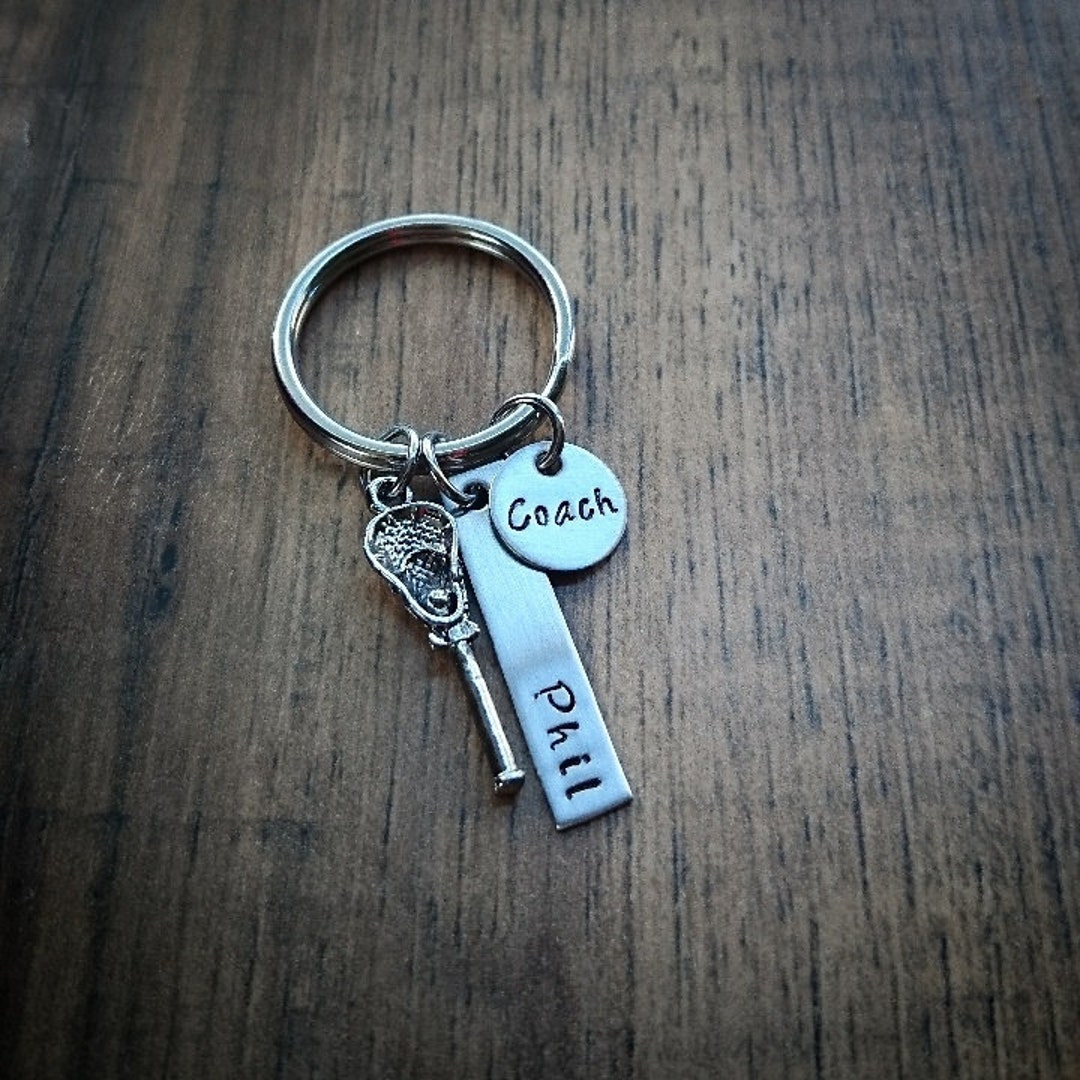 Lacrosse Coach Gift, Lacrosse Keychain, LAX Coach Gift Ideas, Hand Stamped Personalized - Etsy