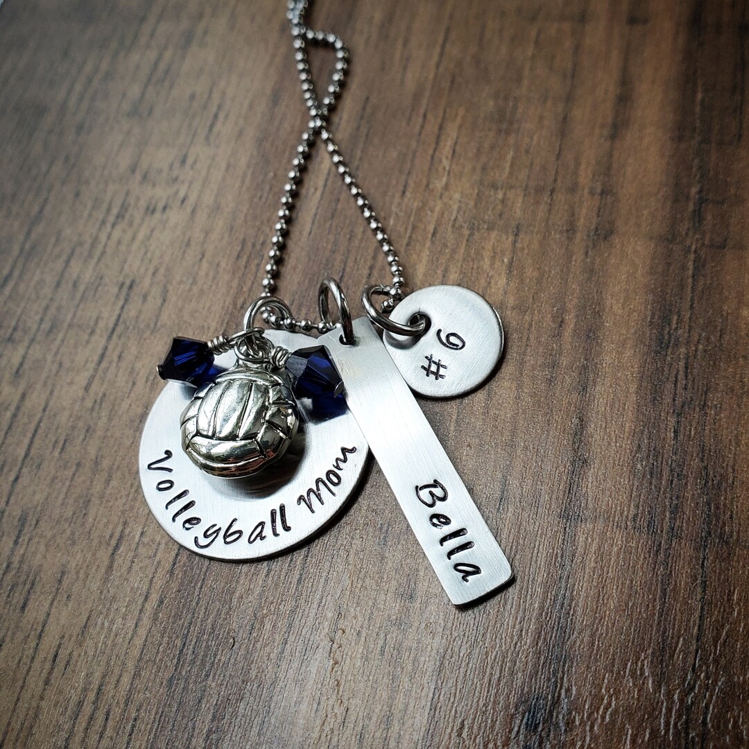 Volleyball Mom Necklace Volleyball Mom Gift Volleyball Etsy
