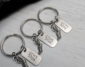 Track Senior Gifts,  Track gifts for Him, Track Keychain, Track and Field Gifts, Runner Gift, Hand Stamped Personalized