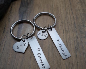 Gift for Boyfriend, Anniversary Gifts for Boyfriend, Couples Keychain, Always and Forever Keychains