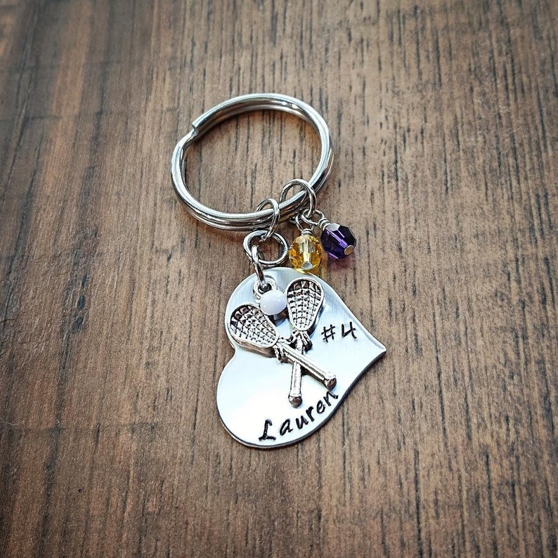 Lacrosse Keychain Girls Lacrosse Keychain Lacrosse Gifts Etsy