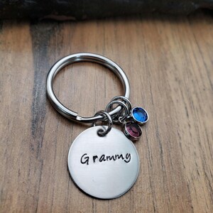 Grandma Keychain, Gift for Grandma, Personalized Keychain with Birthstones