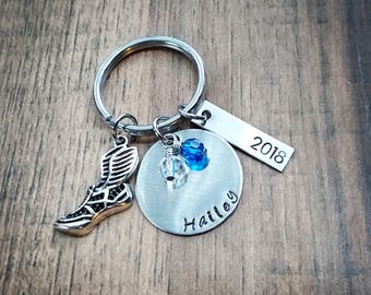 Track and Field Gifts, Track and Field Keychain, Track Gifts, Runner Gift,  Track Senior Gift,  Hand Stamped Personalized