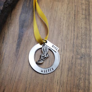Personalized Track Christmas Ornament, Christmas Team Gift, Track Coach Gift, Hand Stamped