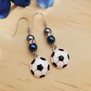Soccer Earrings, Soccer Gifts, Senior Night Team Gift, Soccer Jewelry, Soccer Bling