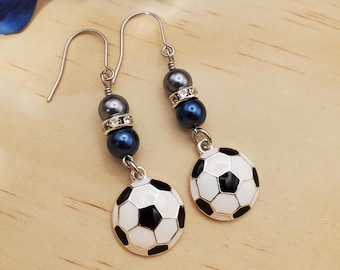 Soccer Earrings, Soccer Gifts, Senior Night Team Gift, Soccer Jewelry, Soccer Bling