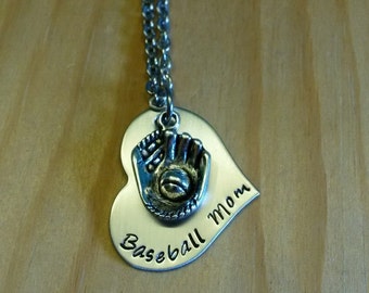 Hand Stamped Baseball Mom Necklace - Baseball Mom Gift - Mothers Day Gift  - Gift for Mom