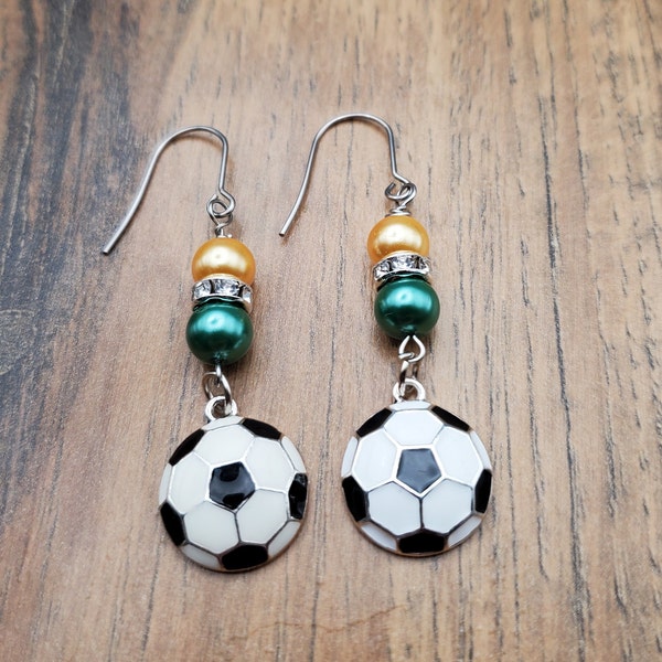 Soccer Earrings, Soccer Gifts, Senior Night Team Gift, Soccer Jewelry, Soccer Bling