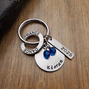 Hand Stamped Personalized Dance Keychain - Dancer Keychain - Dance gift - Dance Team Gifts