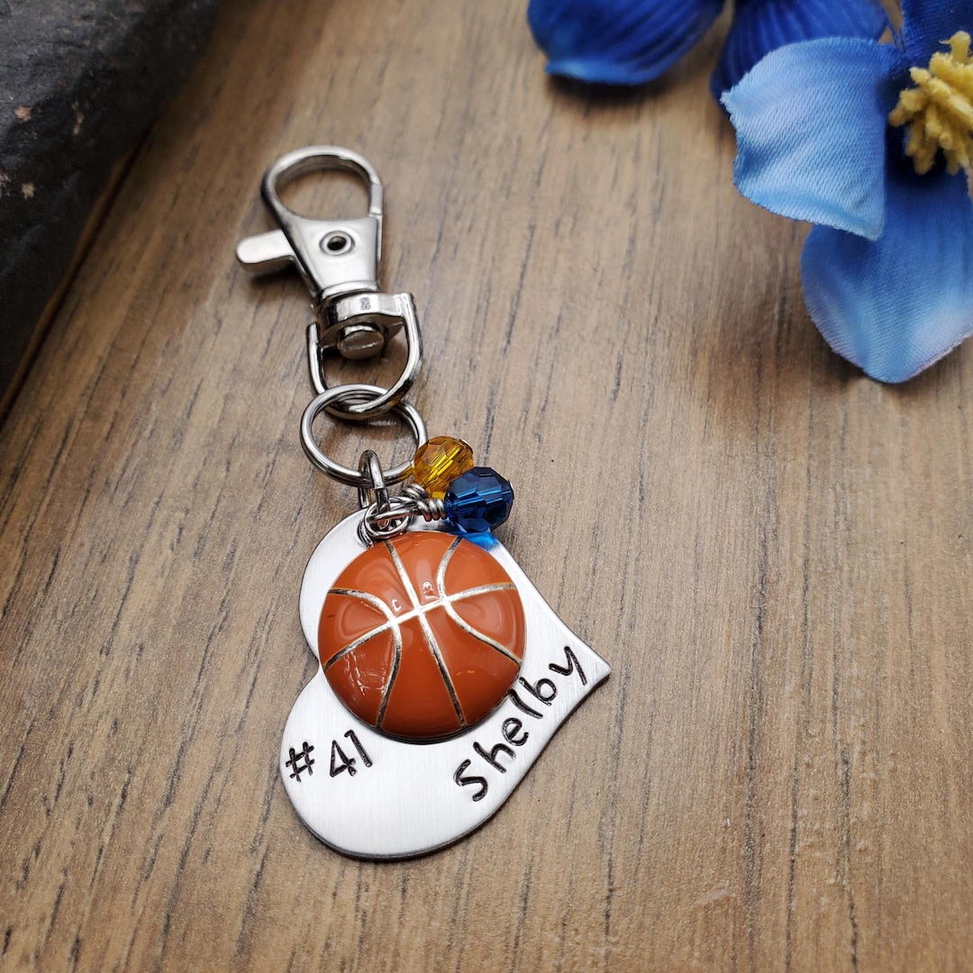 Basketball Keychain, Girls Team Gift, Personalized Bag Tag, Senior ...