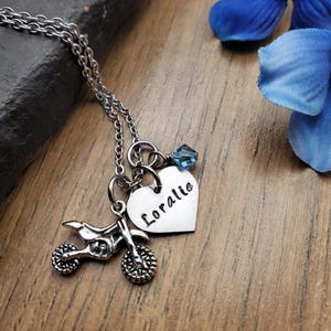 Motocross Necklace, Dirt Bike Necklace, Motocross Jewelry, Motocross Gifts for Girls