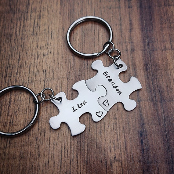 etsy puzzle piece keychain
