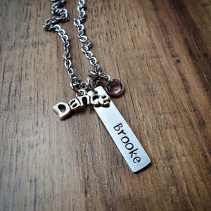 Dancer Necklace - Dance Gifts - Dance Team Gift - Gift for a Dancer - Hand Stamped Personalized