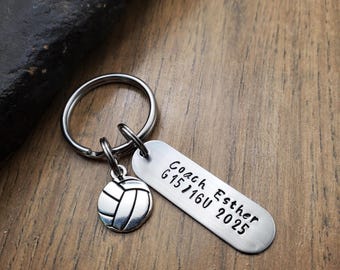 Volleyball Coach Gift, Volleyball Keychain, Personalized Team Gifts