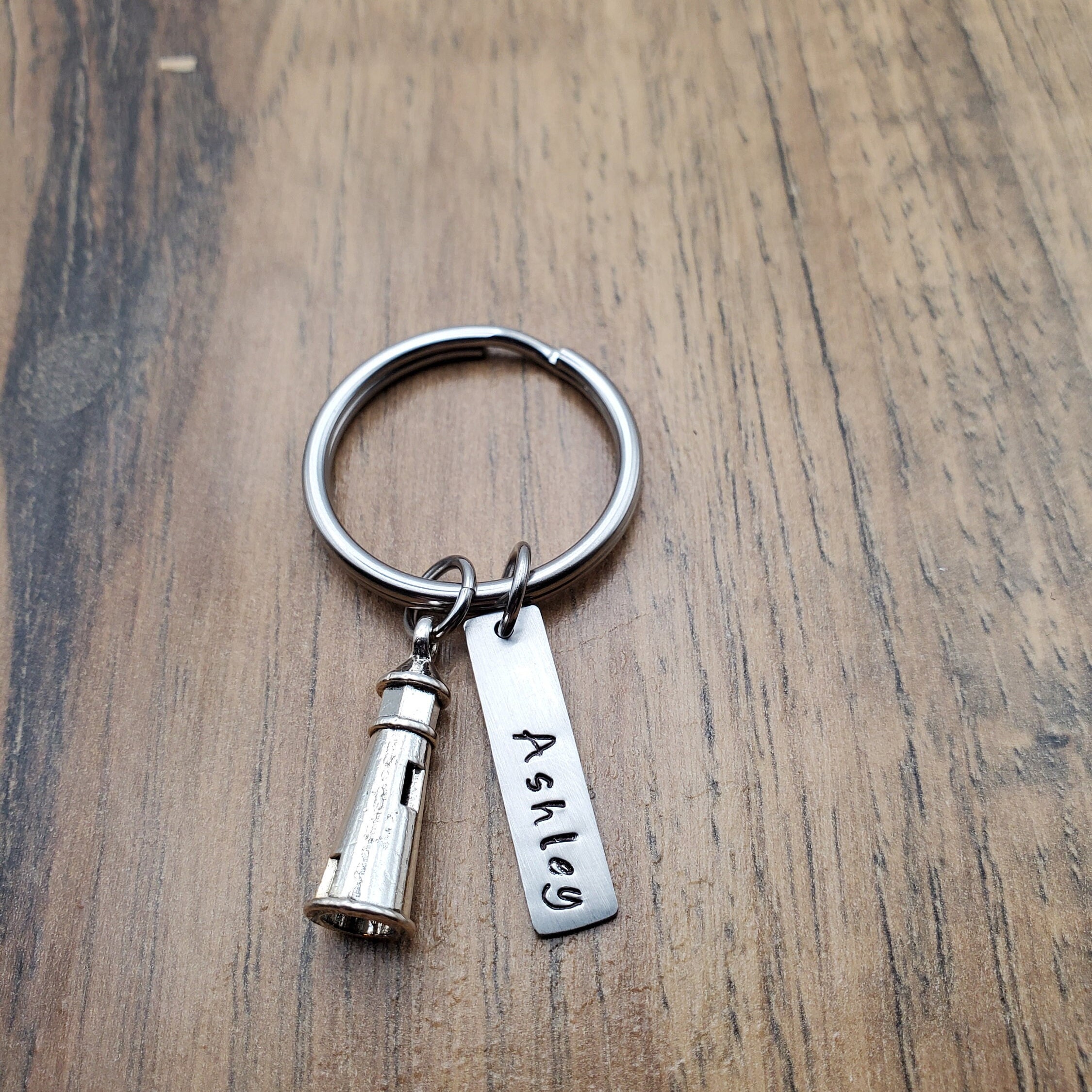 Lighthouse Keychain, Lighthouse Gift, Beach Key Ring, Personalized Key ...