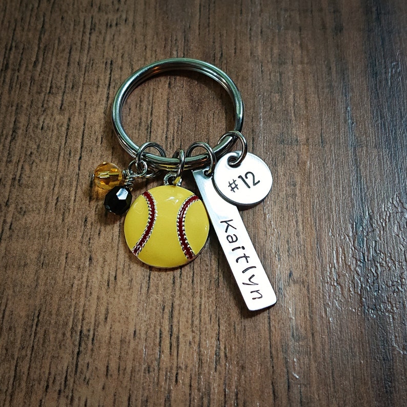 Softball Gifts Softball Keychain Senior Gifts Hand Etsy