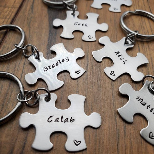 Family Gifts, Puzzle Piece Keychains, Co Worker Gifts, Cousins Keychains, Personalized Family Keychains
