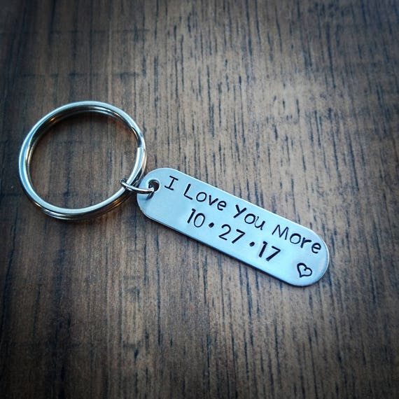 Hand Stamped Personalized Couples Keychain I Love You More Keychain Wedding Gift Anniversary Gift Boyfriend Gift Hand Stamped Personalized Couples Keychain I Love You More Keychain Wedding Gift Anniversary Gift Boyfriend Gift