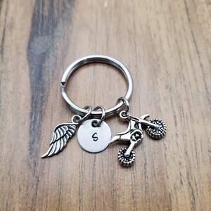 In Memory of Dirt Bike Racing Keychain, Memorial Gift, Personalized Motocross Key Ring