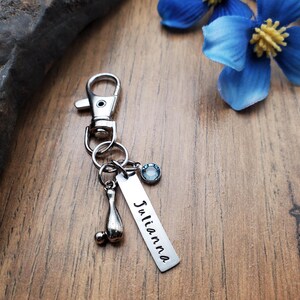 Personalized Bowling Keychain, Bowling Gift, Bag Tag Charm