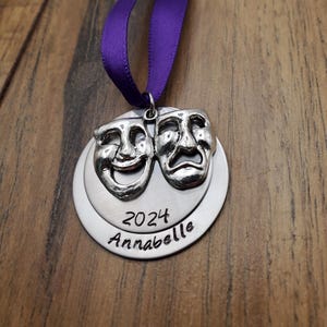 Drama Ornament, Theater Ornament, Personalized Holiday Team Gift, Drama Gift