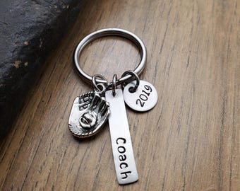 Baseball Coach Gift / Personalized Coach Kechain / Softball