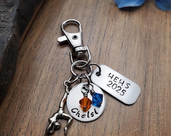 Gymnastics Senior Night Gift, Personalized Gymnastics Keychain, Team Gifts, Bag Tag