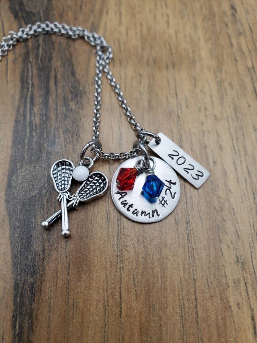 Lacrosse Necklace LAX Necklace Lacrosse Team Gift Lacrosse Etsy
