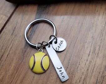 Softball Coach Gift, Softball Coach Keychain, Personalized Softball Gifts