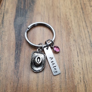 Cowboy Hat Keychain, Cowboy Gift, Personalized Cowgirl Bag Charm