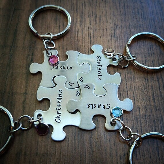 etsy puzzle piece keychain