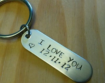 I Love you Keychain, Personalized Couples Keychain, Wedding Gift, Anniversary Gift