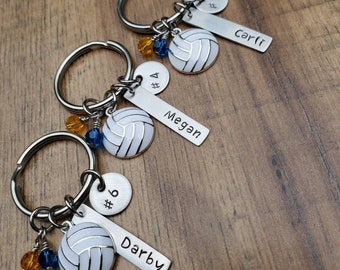 Volleyball Gift - Volleyball Keychain - Girls Volleyball Gift -  Volleyball Senior Night Gift - Hand Stamped Personalized