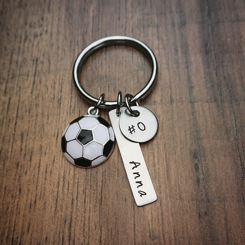 Personalized Soccer Keychain Soccer Gift Team Gift Etsy